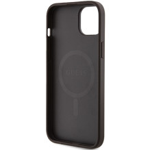 Guess 4G Collection odinis metalinis logotipas MagSafe dėklas, skirtas iPhone 15 Plus / 14 Plus - rudas