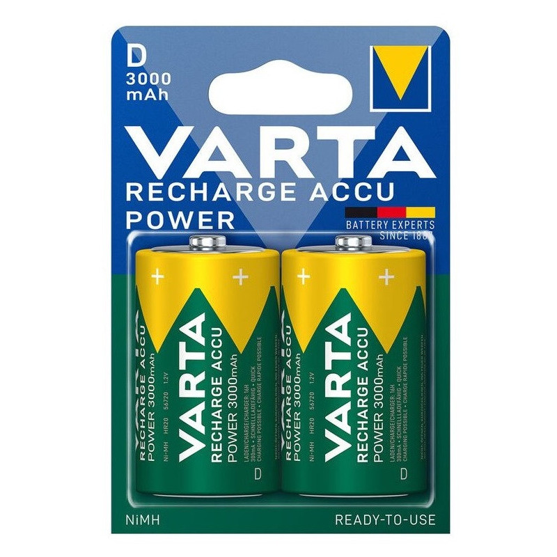Varta D Recharge Accu Power 3000mAh rechargeable batteries 2 pcs.