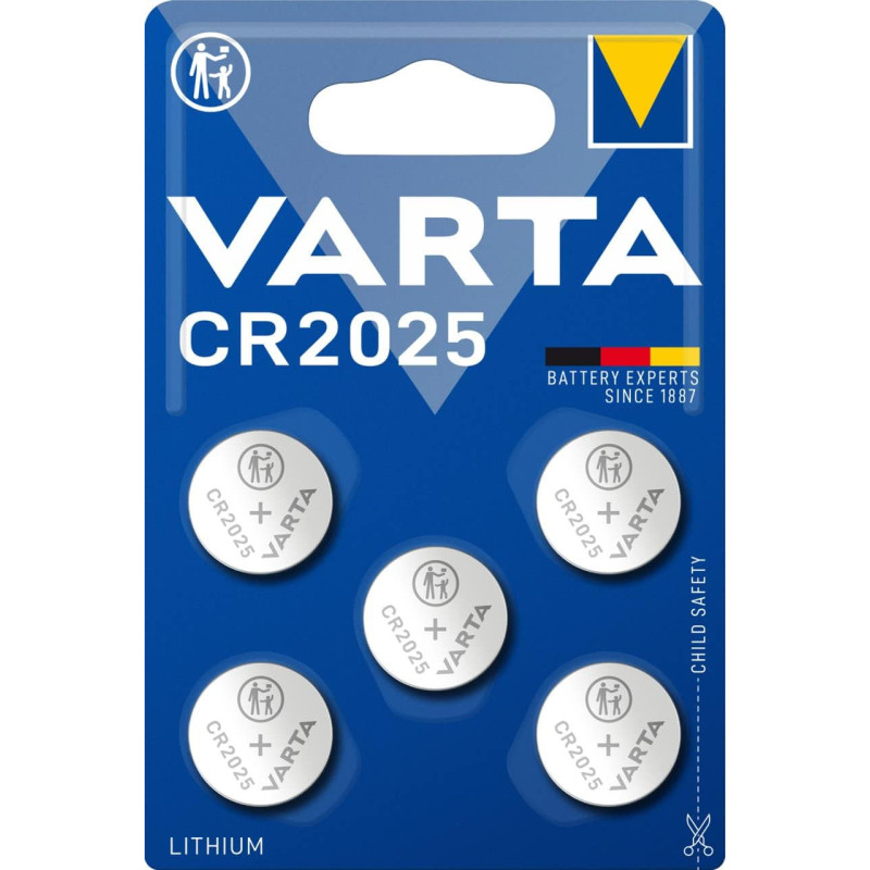 Varta CR2025 (6025) coin lithium batteries 5 pcs.