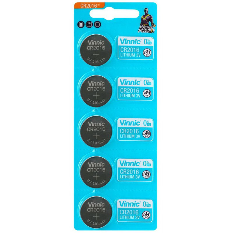 Vinnic CR2016 batteries 5 pcs.