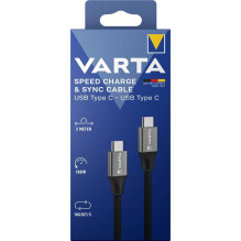 Varta Speed charge sync cable USB Type C to type C 57936 cable Varta Speed charge sync cable USB Type C to type C 57936 cable
