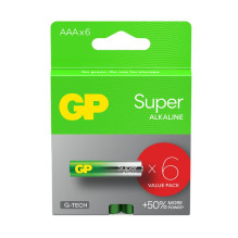 GP LR03 AAA Super (G-TECH) baterijos 6 vnt.