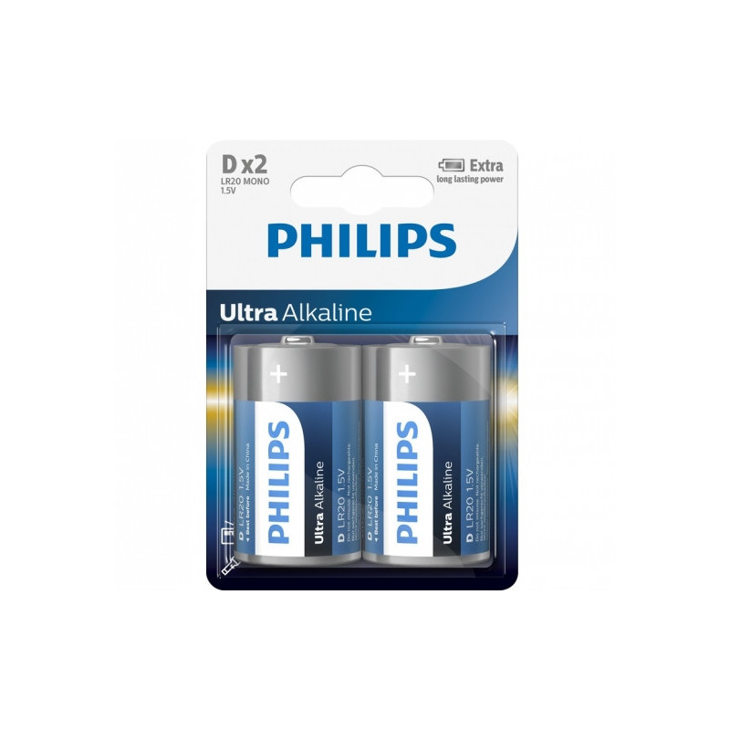 Philips LR20 D Ultra baterijos 2 vnt.
