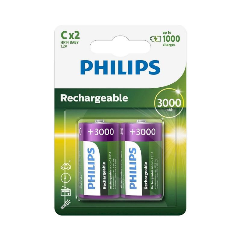 Philips HR14 C 3000mAh įkraunamos baterijos 2 vnt.