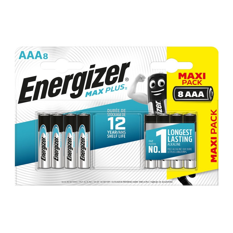 Energizer AAA Max Plus šarminės baterijos, 8 vnt.