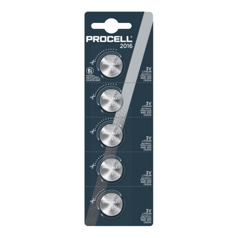 Duracell Procell CR2016 lithium batteries 5 pcs.