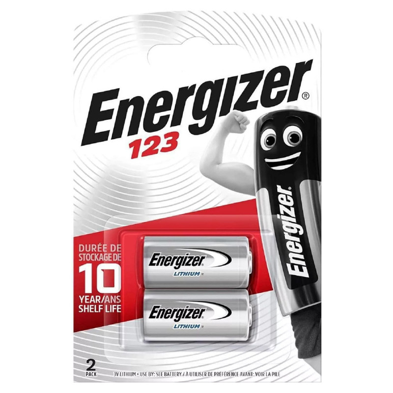 Energizer CR123 ličio baterijos, 2 vnt.