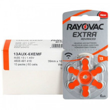 Rayovac Extra Advanced 13 hearing aid batteries 60 pcs. Rayovac Extra Advanced 13 hearing aid batteries 60 pcs.