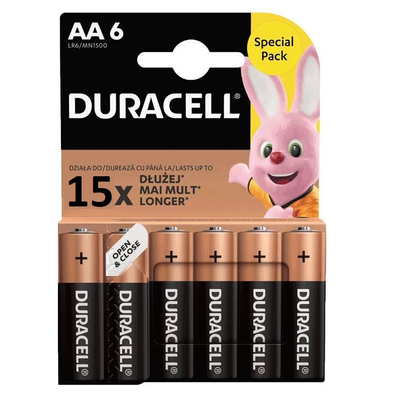 Duracell Basic MN1500 AA alkaline batteries 6 pcs.