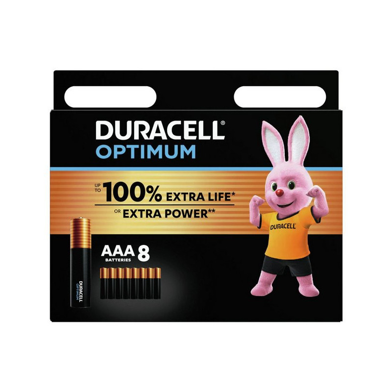 Duracell AAA Optimum 1.5V MX2400 alkaline batteries 8 pcs.