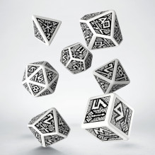 Dwarven kauliukų rinkinys baltos ir juodos spalvos