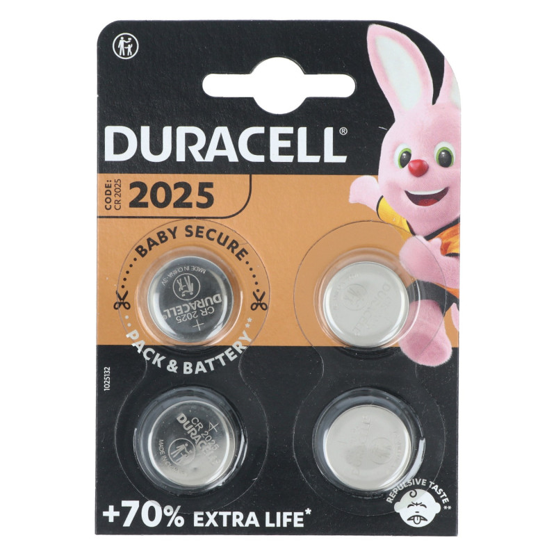 Duracell CR2025 3V lithium batteries 4 pcs.