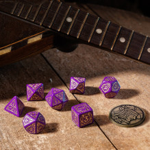 The Witcher Dandelion Viscount De Lettenhove Dice Set Purple And Gold Sp The Witcher Dandelion Viscount De Lettenhove Dice Set Purple And Gold Sp
