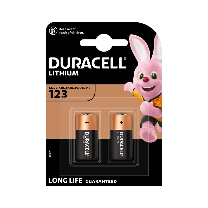 Duracell CR123 lithium batteries 2 pcs.