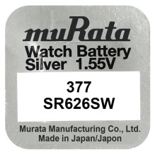 Murata 377 (SR626) silver oxide watch batteries 10 pcs.