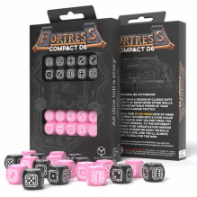 Fortress Compact D6 Black & Pink kauliukų rinkinys Q-workshop Fortress Compact D6 Black & Pink kauliukų rinkinys Q-workshop