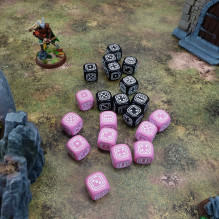 Fortress Compact D6 Black & Pink kauliukų rinkinys Q-workshop Fortress Compact D6 Black & Pink kauliukų rinkinys Q-workshop