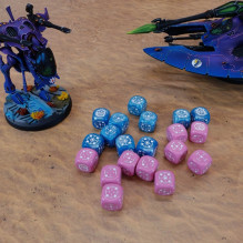 Crosshairs Compact D6 RPG Dice Set (Blue Pink) Crosshairs Compact D6 RPG Dice Set (Blue Pink)