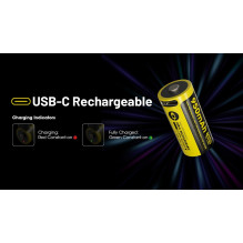 NITECORE 16340 NL169R 950mAh USB-C baterija 1 vnt. NITECORE 16340 NL169R 950mAh USB-C baterija 1 vnt.