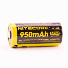 NITECORE 16340 NL169R 950mAh USB-C baterija 1 vnt. NITECORE 16340 NL169R 950mAh USB-C baterija 1 vnt.