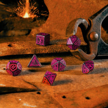 Runic kauliukų rinkinys blizgios juodos ir purpurinės sp. Q-WORKSHOP