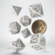 The Witcher Geralt kauliukų rinkinys perlo ir rudos sp The Witcher Geralt kauliukų rinkinys perlo ir rudos sp