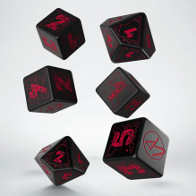 Cyberpunk RED Essential kauliukų rinkinys juodos ir raudonos spalvos Cyberpunk RED Essential kauliukų rinkinys juodos ir raudonos spalvos
