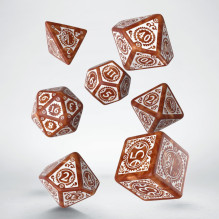 Steampunk Clockwork Dice Set Caramel and White Steampunk Clockwork Dice Set Caramel and White