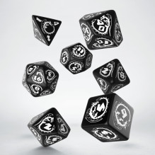 Dragons RPG kauliukų rinkinys juodos ir baltos spalvų Dragons RPG kauliukų rinkinys juodos ir baltos spalvų