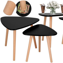 A set of coffee tables Springos, brown / black A set of coffee tables Springos, brown / black