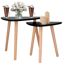 A set of coffee tables Springos, brown / black A set of coffee tables Springos, brown / black