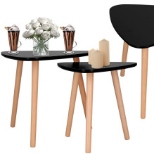 A set of coffee tables Springos, brown / black A set of coffee tables Springos, brown / black