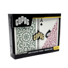 Elite Bridge Regular index 2 plastikinių kortų kaladžių rinkinys (burgundiška ir žalia) Copag Elite Bridge Regular index 2 plastikinių kortų kaladžių rinkinys (burgundiška ir žalia) Copag