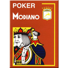 Modiano Poker 4 Jumbo Index kortos (rudos)