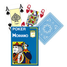 Poker 4 Jumbo Index kortos (šviesiai mėlynos) Modiano Poker 4 Jumbo Index kortos (šviesiai mėlynos) Modiano