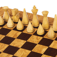 Olive Wood Chess Set 40x40cm With Modern Style Pieces Manopoulos Olive Wood Chess Set 40x40cm With Modern Style Pieces Manopoulos