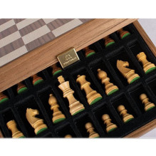 Staunton Walnut medinių šachmatų rinkinys su 27cm Inkrustuota lenta Manopoulos Staunton Walnut medinių šachmatų rinkinys su 27cm Inkrustuota lenta Manopoulos