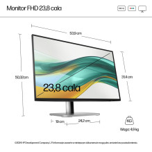 Monitor - HP Series 5 Pro 23.8", FHD, 1920x1080, Black