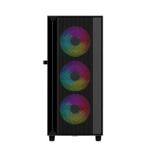 Computer Case - Gembird Fornax 4000 ARGB ATX Midi Tower, Tempered Glass, Black