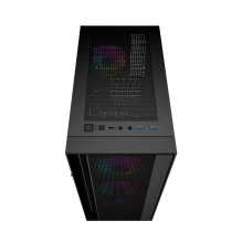 Kompiuterio Korpusas - Gembird Fornax 4000 ARGB ATX Midi Tower, Grūdintas Stiklas, Juodas