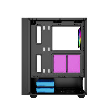 Kompiuterio Korpusas - Gembird Fornax 4000 ARGB ATX Midi Tower, Grūdintas Stiklas, Juodas
