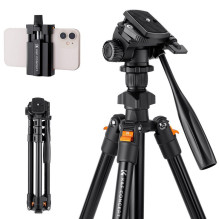 KF Concept K234A0 video tripod with 3D head and phone holder KF Concept K234A0 video tripod with 3D head and phone holder