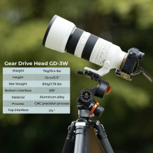 Camera Accessories - KF Concept GD3W 3D Gear Head 6kg Load Capacity Aluminum