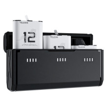 Charger - Telesin S0-ECB-01-TGP Three Channel Charging Kit with 2 Batteries for GoPro Hero 9 / 10 / 11 / 12
