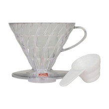 HARIO V60-02 skaidraus plastiko lašintuvas HARIO V60-02 skaidraus plastiko lašintuvas