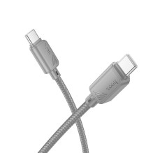 USB C laidas į USB C Hoco 3A 60W 1 m X113 pilkas