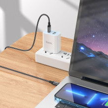 USB-C laidas į USB-C Hoco 3A 60W 2 m X89 juodas USB-C laidas į USB-C Hoco 3A 60W 2 m X89 juodas