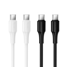 USB C laidas į USB C Hoco 3A 60W 1 m x 120 baltas USB C laidas į USB C Hoco 3A 60W 1 m x 120 baltas