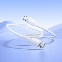 Cable USB C to USB C Hoco 3A 60W 1 m X120 white Cable USB C to USB C Hoco 3A 60W 1 m X120 white