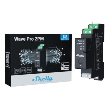 Shelly Qubino Wave Pro 2PM elektrinė relė, juoda